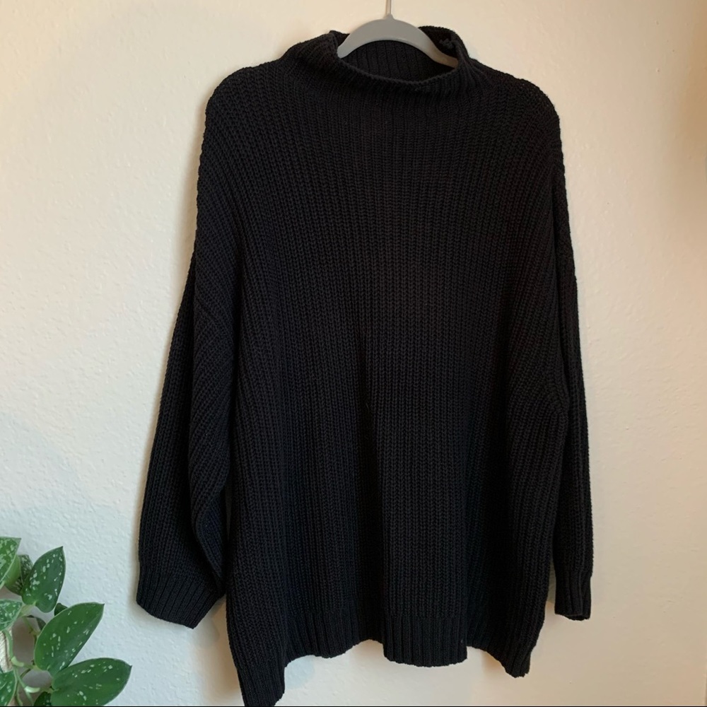 AE Never Worn Black Mock Neck Knit Sweater
